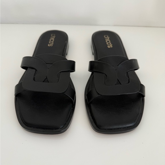 Chico's Ilaria Black Slide Sandals Size 7 - Picture 5 of 7